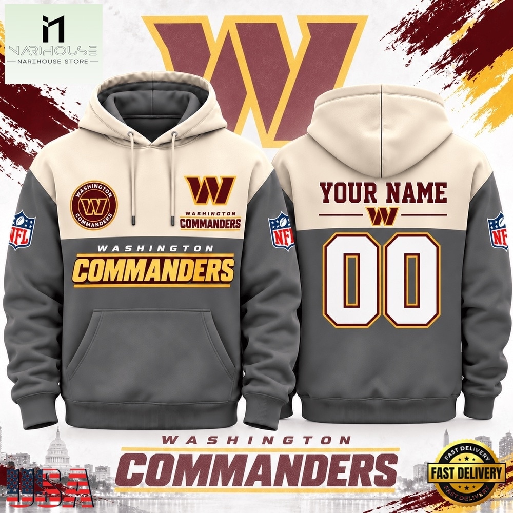 Washington Commanders NFL Custom Varsity Colorblock Pullover Hoodie, NFL Sporty Shirt Washington Commanders NFL Custom Varsity Colorblock Pullover Hoodie, NFL Sporty Shirt