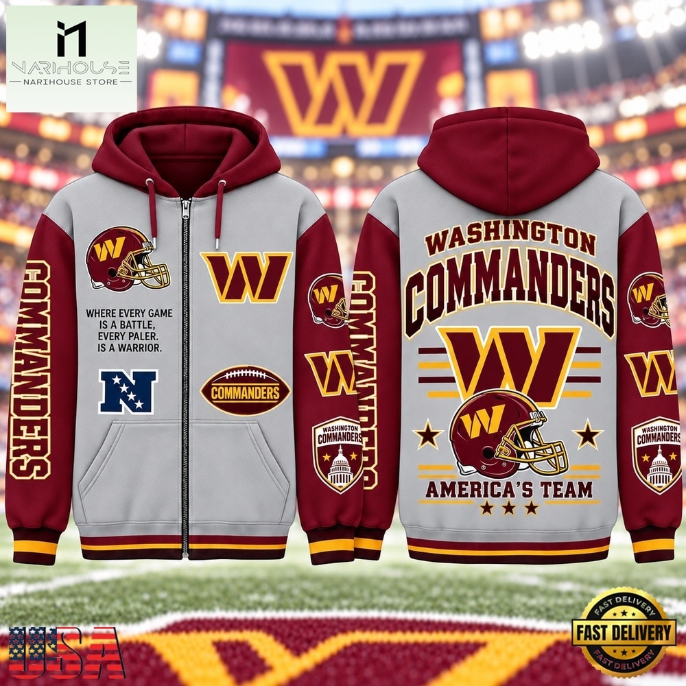 Washington Commanders NFL Gridiron Heritage Zip Hoodie, NFL Sporty Shirt Washington Commanders NFL Gridiron Heritage Zip Hoodie, NFL Sporty Shirt