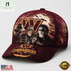 Washington Commanders NFL Horror Night Halloween 2026 Design Classic Cap, NFL Trendy Cap Washington Commanders Nfl Horror Night Halloween 2026 Design Classic Cap