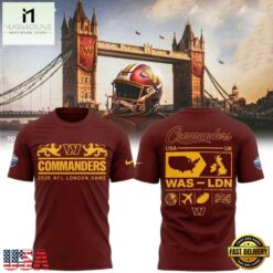 Washington Commanders NFL London Games 2026 New Design T Shirt, Hot 3D Shirt Trend Washington Commanders Nfl London Games 2026 New Design T Shirt