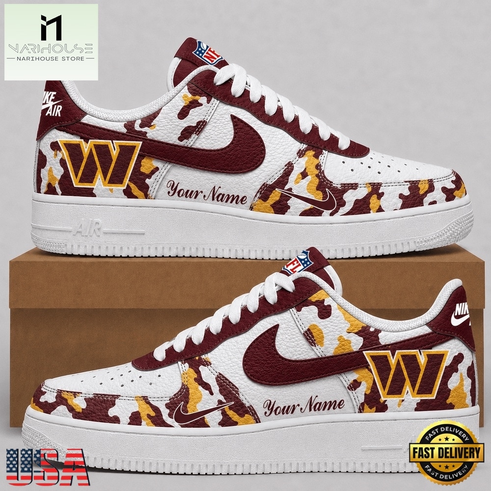 Washington Commanders NFL Team Camo Air Force 1 Shoes Sneakers, NFL Team AF1 Shoes Washington Commanders NFL Team Camo Air Force 1 Shoes Sneakers, NFL Team AF1 Shoes