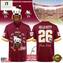 Washington Commanders NFL x Hello Kitty 2026 Football Jersey Shirt, Trending Football Shirt Washington Commanders Nfl X Hello Kitty 2026 Football Jersey Shirt