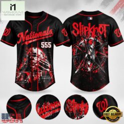 Washington Nationals x Slipknot Stadium Tour 2027 Limited Edition Baseball Jersey, Concert Baseball Jersey Washington Nationals X Slipknot Stadium Tour 2027 Limited Edition Baseball Jersey