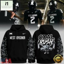West Virginia Mountaineers Football Coal Rush Uniform Exclusive Hoodie, Hot 3D Shirt Trend West Virginia Mountaineers Football Coal Rush Uniform Exclusive Hoodie