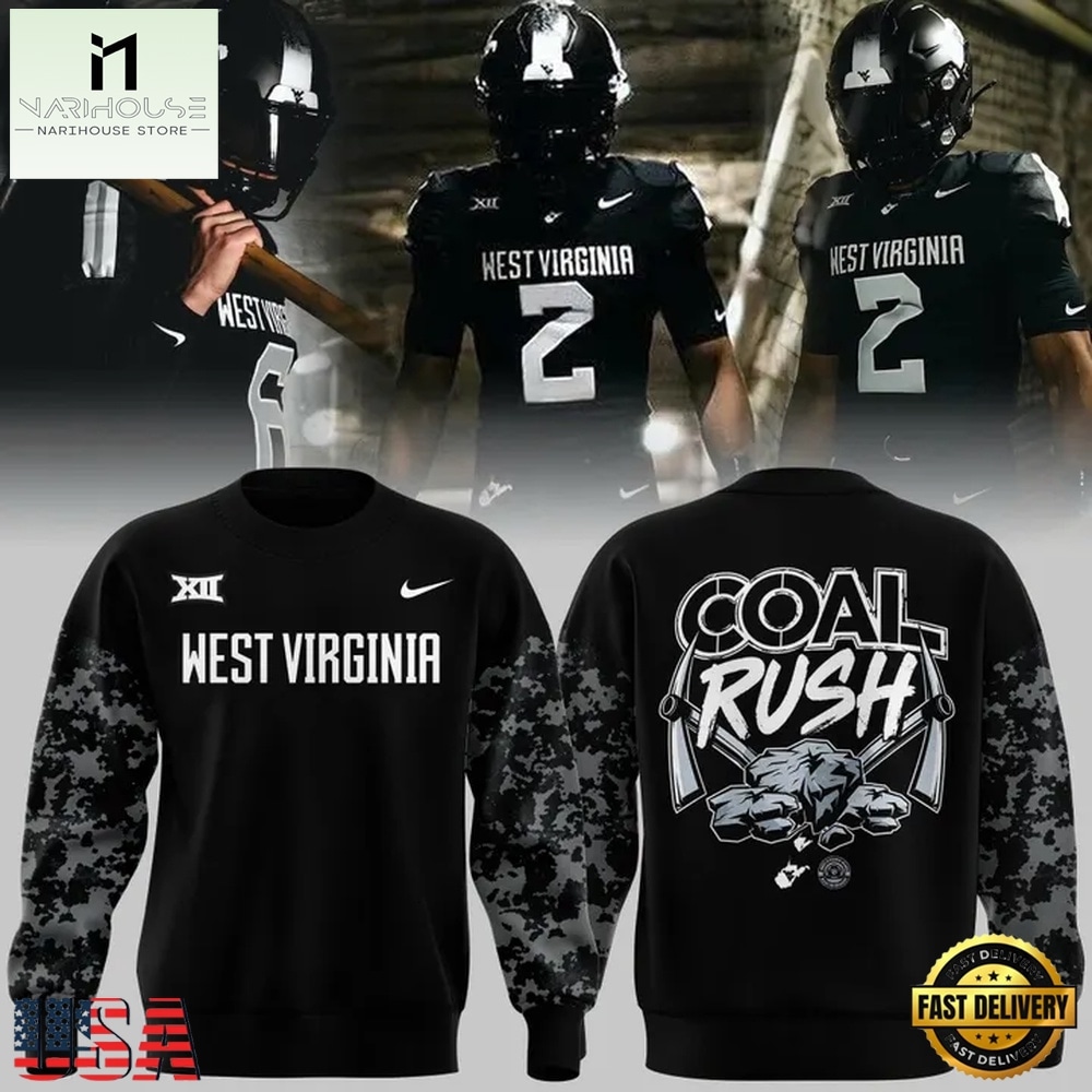 West Virginia Mountaineers Football Coal Rush Uniform Exclusive Sweatshirt, Hot 3D Shirt Trend West Virginia Mountaineers Football Coal Rush Uniform Exclusive Sweatshirt, Hot 3D Shirt Trend