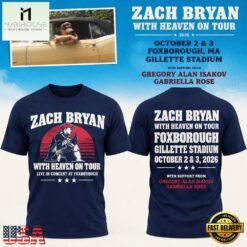 Zach Bryan x New England Patriots Concert 2026 Navy T Shirt, Popular 3D Music Tee Zach Bryan X New England Patriots Concert 2026 Navy T Shirt