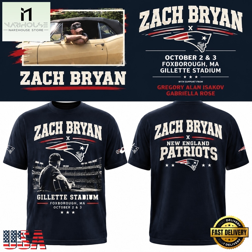 Zach Bryan x New England Patriots Concert T Shirt, Popular 3D Music Tee Zach Bryan x New England Patriots Concert T Shirt, Popular 3D Music Tee