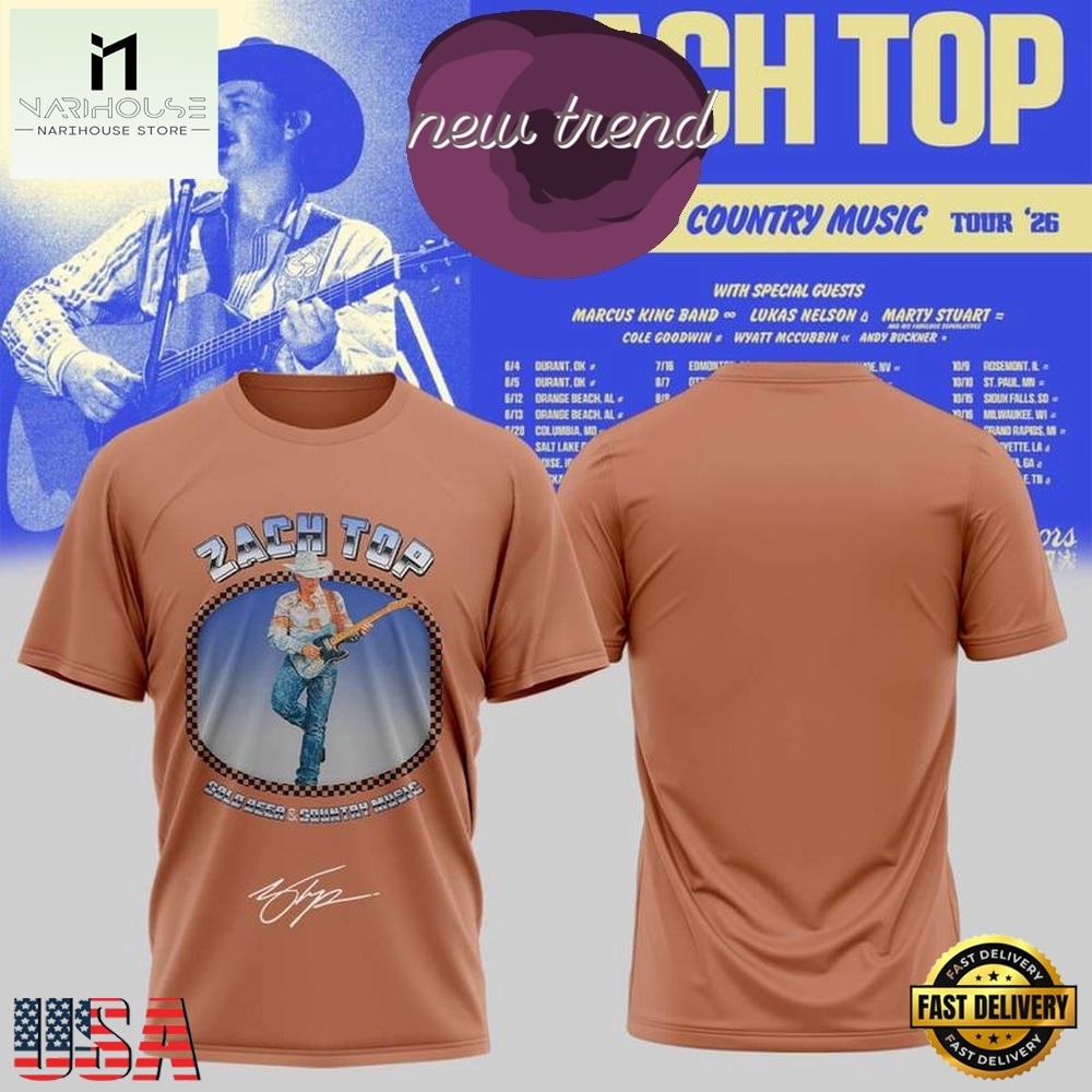 Zach Top Cold Beer Country Music Tour 2026 New Design T Shirt, Popular 3D Music Tee Zach Top Cold Beer Country Music Tour 2026 New Design T Shirt, Popular 3D Music Tee