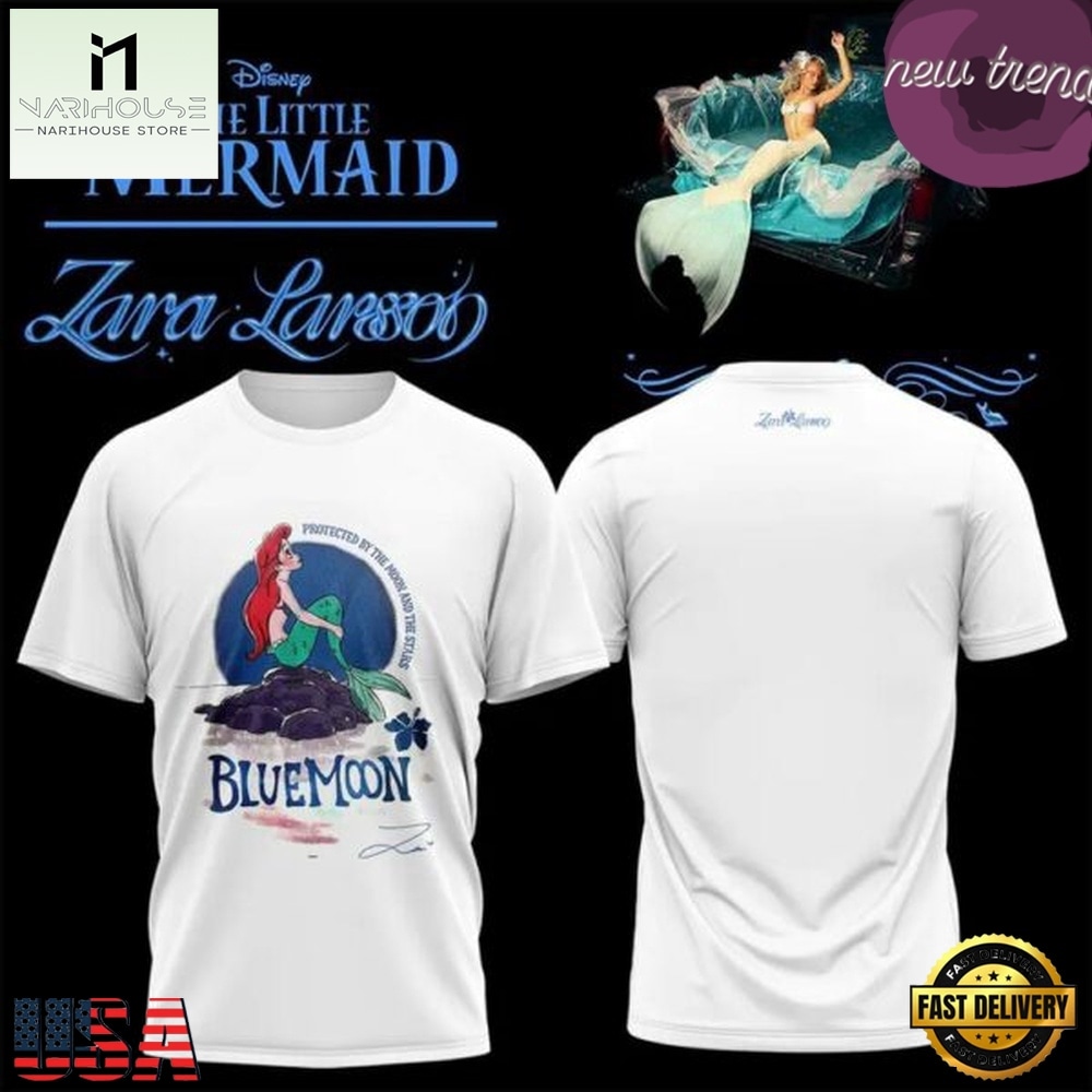 Zara Larsson x The Little Mermaid 2026 Graphic T Shirt, Popular 3D Music Tee Zara Larsson x The Little Mermaid 2026 Graphic T Shirt, Popular 3D Music Tee